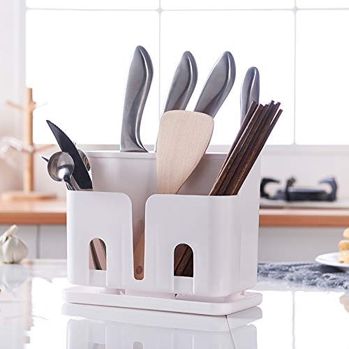 Preisvergleich Produktbild longchang Multifunktionsmesserhalter Haushaltseinsatz Küche liefert Lagerregale Küchenmesserhalter Messer Küchengeräte Aufbewahrungskäfig Küche Geschirr Aufbewahrungsrohr, weiß