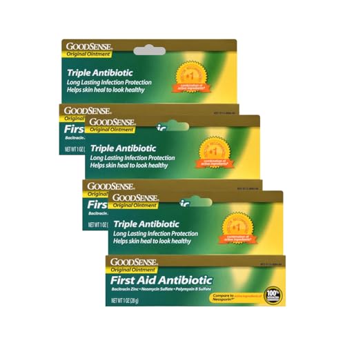 GoodSense First Aid Triple Antibiotic Ointment, Treats Minor Cuts, Scrapes and Burns 1 Oz (Pack of 3)