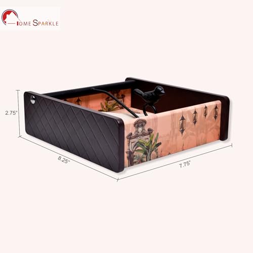 Image of Home Sparkle Napkin Storage 1 Pack | Brown | Table Napkin Holder Tray for Indoor & Outdoor Use | Kitchen, Dining, Restaurant & Home Decor Accessories(C6V5)