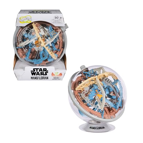 Spin Master Games - Perplexus Star Wars Mandalorian - Labyrinthe Parcours 3D avec 80 Défis, Figurine Grogu - Jeu d'action Et Réflexe - Casse Tete Enfant - Vertus Pédagogiques - Jeu Enfant 8 Ans Et +