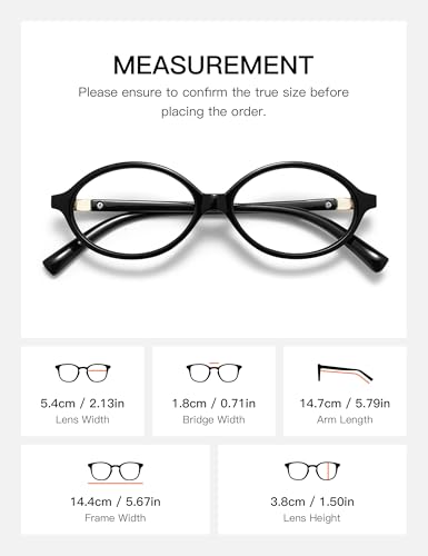 Image of Slocyclub Oval Blue Light Blocking Glasses for Women Men Retro Eyeglasses | Filters harmful blue light, reduces eye strain, Vintage oval frame, Lightweight for daily wear