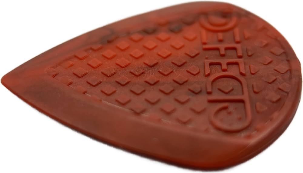 Defecto Plektrum – Signature Guitar Pick z lepszą przyczepnością – gitara do gitary w kolorze czerwonym/czarnym – kostka gitarowa z precyzyjną kontrolą – zaprojektowany z myślą o słońcu
