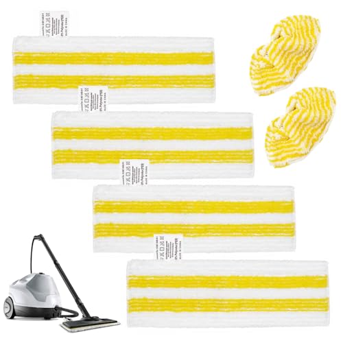 Compatibles Con Kärcher SC1, SC2, SC3, SC4, SC5, Accesorios De Repuesto Para Limpiador De Vapor, Set De 6 Piezas En Microfibra Lavable, Con 4 Paños De Suelo Y 2 Fundas De Boquilla De Mano
