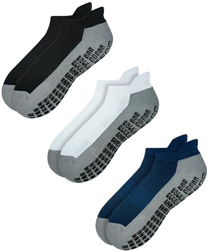 Image of RATIVE Anti Slip Non Skid Ankle and Crew Socks with Grippers for Men Women