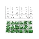 Zosgrew 270 PCS Car AC O Ring Kit, Air Conditioning Compressor Seal O-Ring Assortment Kit, Universal Air Conditioning Repair Seal, Universal for Most Cars (Green)