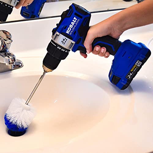 Rotoscrub Long Reach Drill Brush Attachment, All Purpose For Car Tires, Toilets, Corners, Edges, Hard To Reach Areas, Heavy Duty Bristles #TOP3