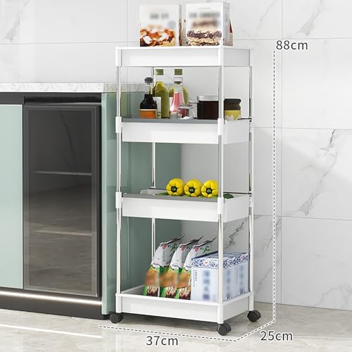 Carrinho utilitário de rolamento, carrinho de armazenamento multifuncional móvel com rodas para cozi