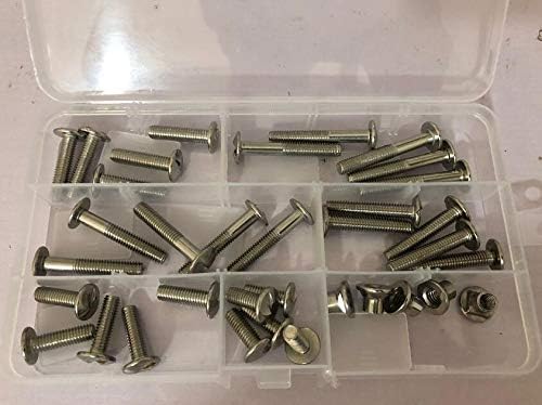 Generic M6 one-way screw security head screws S type guardrail special bolt stainless steel nuts set combination 16/20/25/30/35/40mm length