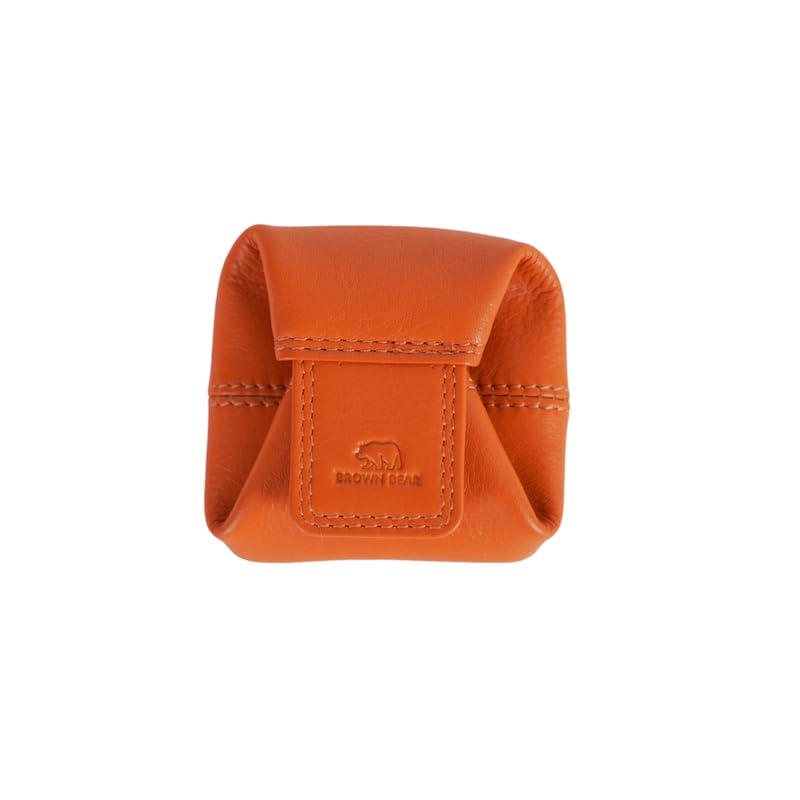 Small Envelope Coin Purse with Snap Fastner, Stylish Coin Pouch for Men and Women, Small Coin Purse - Orange-image-3