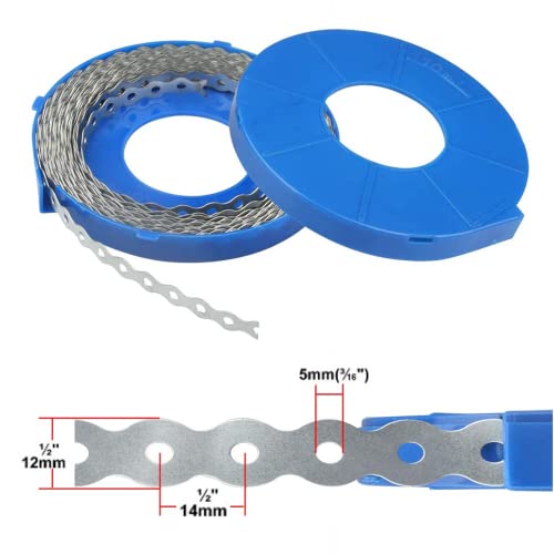 Aoof Pipe Strip Galvanized 30Ft Perforated Metal Hanger Straps Metal Strapping With Holes ½ Inches Width,For Pipe Fixing #TOP4