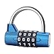 Vorhängeschloss Wetterfest 4 Stellig Rücksetzbar Zahlenschloss Metall & Plated Steel Combination Lock Anti Rost für Schule Gym & Sports Locker Hasp Cabinet & Storage Kombinationsschloss 1 Pcs (Blue)