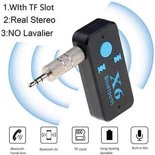 Car Bluetooth Receiver, 3.5mm AUX Wireless Bluetooth Receiver Adapter for Hands-Free Calling, Music Streaming and TF Card Playback for Car, Home Stereo, Wired Headphones - KaberTrade