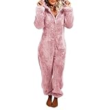 Design : Combinaison pyjama avec capuche et fermeture éclair intégrale pour un enfilage et un retrait faciles ; manches longues pour une chaleur optimale. Ensemble pyjama combinaison pyjama à capuche, pantalon long, manches longues, fermeture éclair, coloris uni, décolleté zippé sexy.
