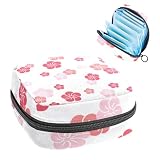Pink Japanese Traditional Cherry Blossoms First Period Kit per ragazze, salvaslip assorbenti, borsa mestruale, porta assorbenti con cerniera, organizer per tovaglioli sanitari