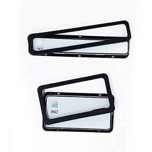 Image of Premium Front and Back Number Plate Frame for Bikes (Black, Standard Size for All Bikes) - Set of Two