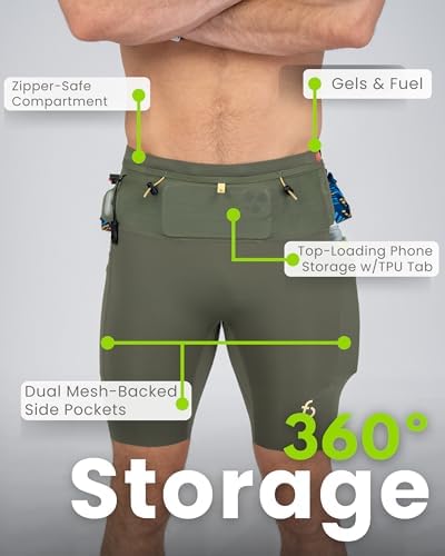 FlipBelt Men's Trail Run Compression Shorts