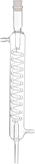 Baluue Glass Graham Condenser Coiled Distillation Apparatus Inland Revenue Condenser Lab Glassware with 10 mm Glass Hose