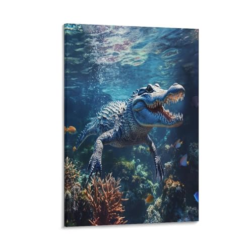 Peintures sur toile crocodile de qualite premium pour decoration maison