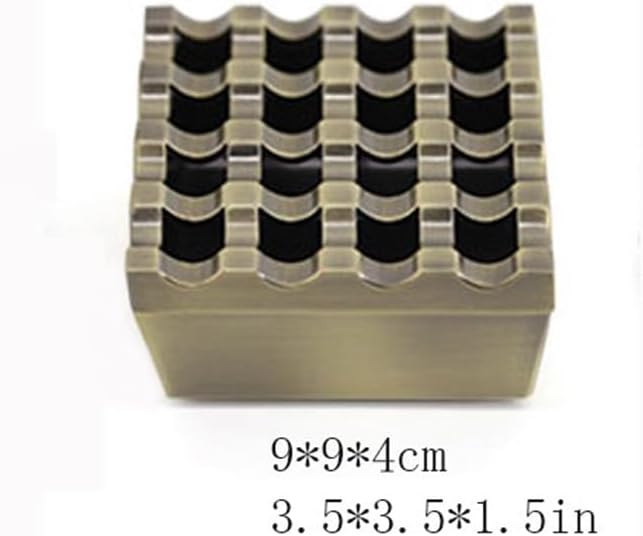 ばいじんちょぞう 家庭用オフィス用、16個の穴付き蓋付きスクエア型ポータブル金属灰皿 灰皿(黒)