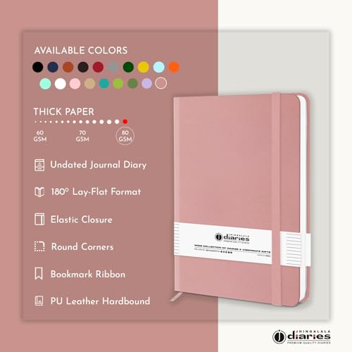 Image of Jhingalala Diaries - Hardbound Leather Cover Pocket Size Corporate Executive Diary Notebook I Pocket Diary For Men and Women I A6 Size I 80gsm Paper I 192 Ruled Pages (Peach)
