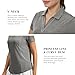 Rdruko Women's Golf Shirts Short Sleeve Dry Fit Polo Tennis V Neck Collared Athletic Shirts, Dark Grey, M