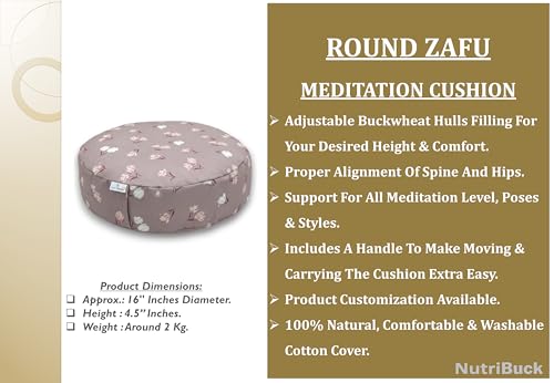 Image of Buckwheat ZAFU Meditation Cushion Filled with Buckwheat Hulls (ROUND - VINTAGE MAUVE)