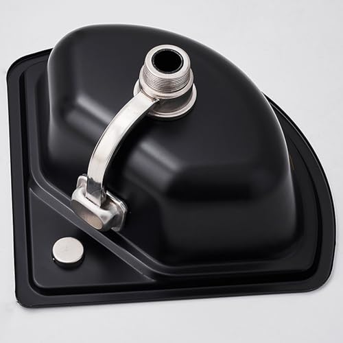 Évier triangulaire compact en acier inoxydable noir mat de qualité supérieure - 7