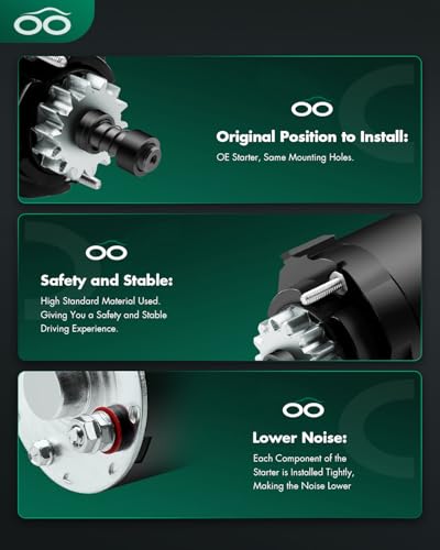 Image of SCITOO Starter Motor SAB0145 5796 for Toro Mowers-Zero Turn G4010 G4020 2007 2008 TimeCutter Z4200 Z4220 Z5000 Riding Mower 2008 2009 Tractors-Lawn LX420 12 Volt CCW 14-Tooth Pinion
