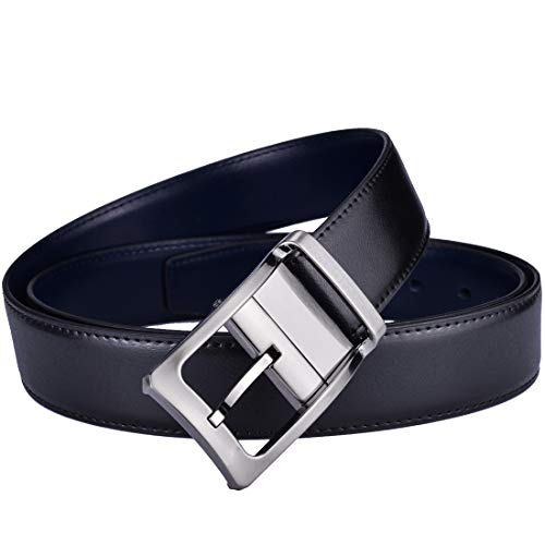 Image of Belts for Men Reversible Leather 1Piece (not 2) 1.25 inch Waist Strap Fashion Dress Buckle Beltox