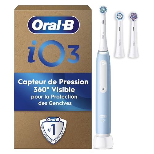 Oral-B Brosse A Dents Electrique iO 3 Bleue, 3 Modes De Nettoyage Dont Blancheur, Brossage...