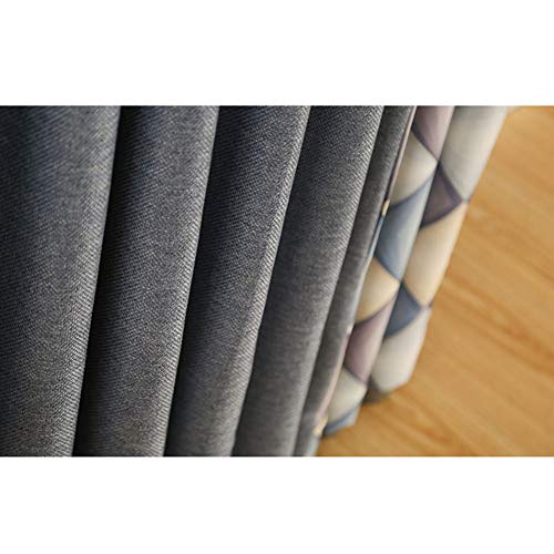 Printed Thermal Insulated Blackout Curtains Geometric Pattern Linen Curtain Pencil Pleat 2 Panels for Livingroom Bedroom,W120xL140cm - Image 7
