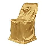 LinenTablecloth Satin Folding Chair Cover Gold
