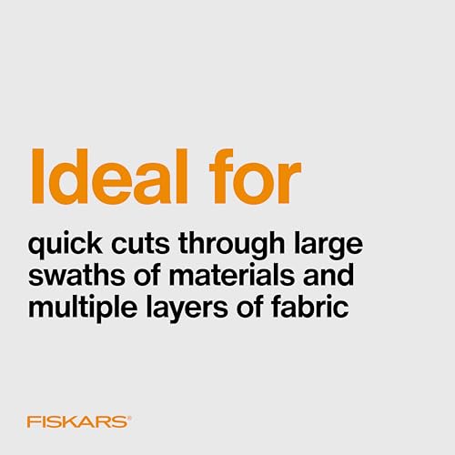 Image of Fiskars 9-Inch Bent Dressmaker Shears, Orange, Stainless Steel Blades for Fabric Cutting, Ergonomic Handle for Comfort and Precision