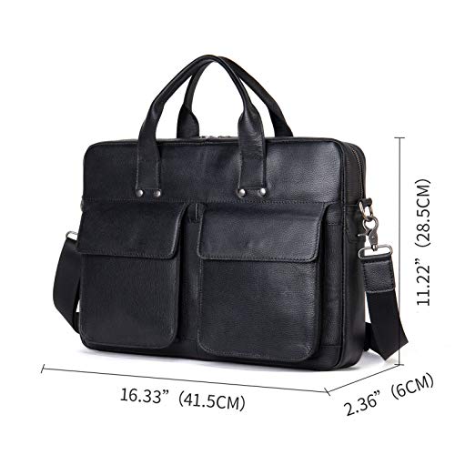 Sac d'ordinateur portable en cuir véritable de haute qualité - 4