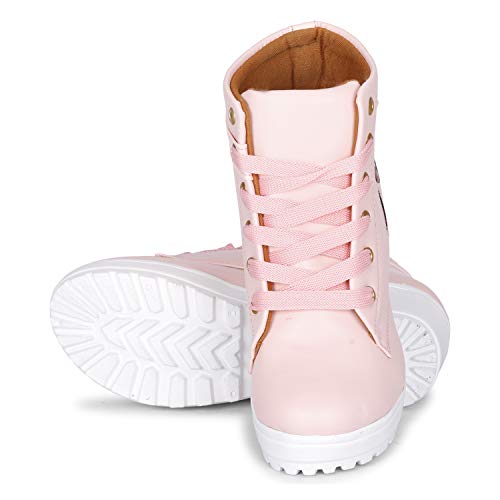 Image of KRAFTER Women's Tan Buckle Boots - Stylish Faux Leather High Ankle Boots for Winter & Casual Wear - Comfortable & Durable