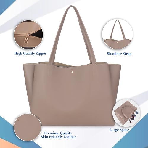 Image of Pure Vegan Leather Tote Bag for Women, Fully Embossed, Handbag, Shoulder Bag, Black