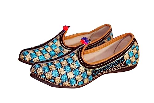 Men's Ethnic Embroidery Jutis and Mojaris for Fashion|Outdoor|Occasions|Wedding|Party|Festive|Evening|Shoes with Comfort Insole DXYM-7918