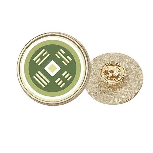 Broche ronde en métal doré et cuivre M au design artistique d'exception