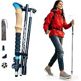 1 Pack Trekking Pole 1/4' Camera Screw Foldable Hiking Stick