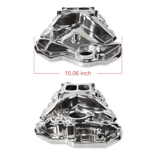 Image of 2701 EPS Dual Plane Intake Manifold for SBC 262-400 V8 Polished | Compatible with Chevy Small Block 305 327 350 383 1955-1986 Idle-5,500 RPM Cast Aluminum Square Bore