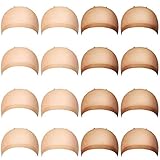 100 Pieces Wig Caps Stocking Caps For Wigs Elastic Medium Nylon Stocking Caps Stretchy Wig Head Cap (Beige and Natural Nude)