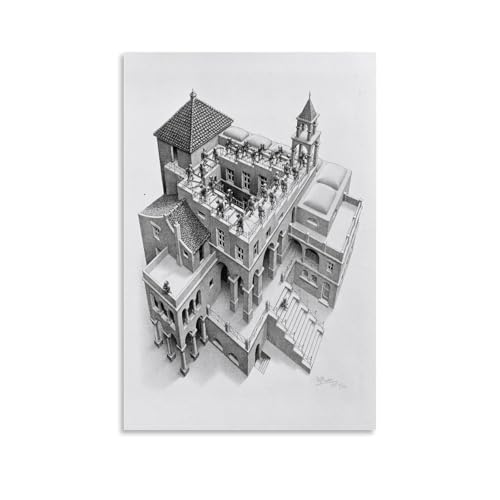 HAJIDEMA M. C. Escher Impression sur toile montée et descendante 40 x 60 cm
