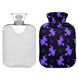 ZZXXB Bouillotte avec housse en polaire - 1 litre - En PVC - Pour douleurs au cou, aux épaules, aux mains et aux pieds - Compresse chaude et thérapie par le froid