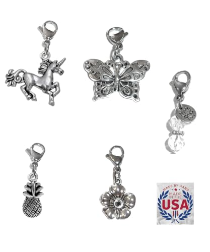 Image of Hidden Hollow Beads 4 Clip On Charms for Purse, Handbag, Keychain, Zipper Pull, Backpack, Jewelry Accessory, USA