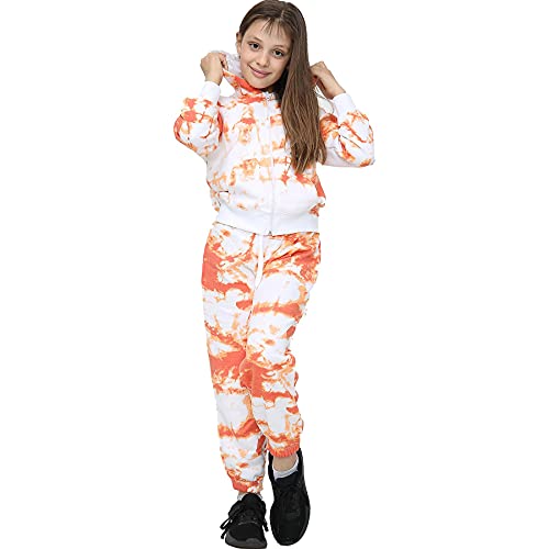 Survêtement bleu fille avec jogging et sweat à capuche zippé en toison