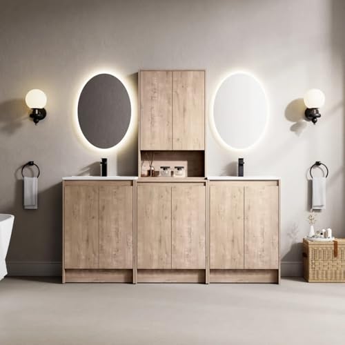 MORVANO 72" Bathroom Vanity with Double Sink and 2 Side