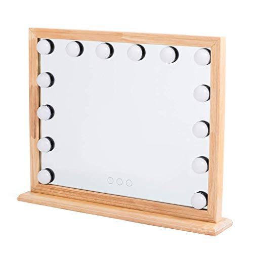 Preisvergleich Produktbild Schminkspiegel aus Massivholz mit Lampe, Schminktisch mit Glühbirne, Fülllicht, LED-Spiegelleuchte Xuan lohnt sich zu haben (Farbe: A, Größe: -)