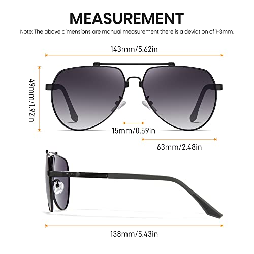 Cyxus Aviator Polarized Sunglasses Men Women,Metal Frame Spring Temples Vintage Retro Style Beach Driving 1048 6