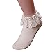 7 Colors Vintage Fashion Ladies Princess Girl Lace Ruffle Frilly Ankle Socks Beige