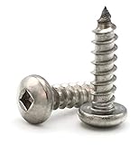 Square Drive Pan Head Sheet Metal Screws 18-8 Stainless Steel - #8 x 1
